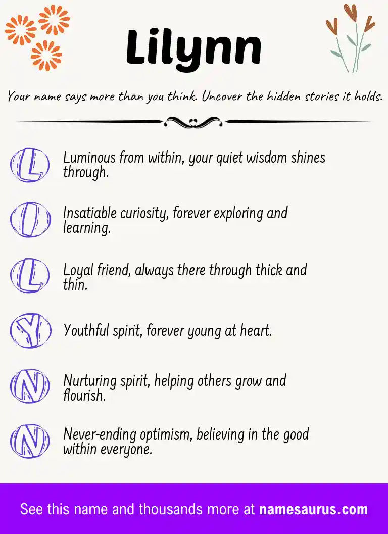 Acrostic poem about Lilynn.