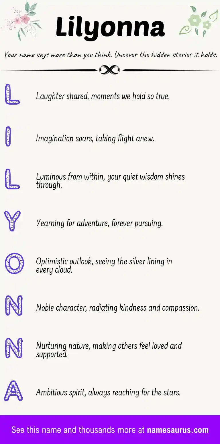 Acrostic poem about Lilyonna.