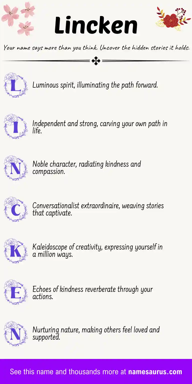 Acrostic poem about Lincken.