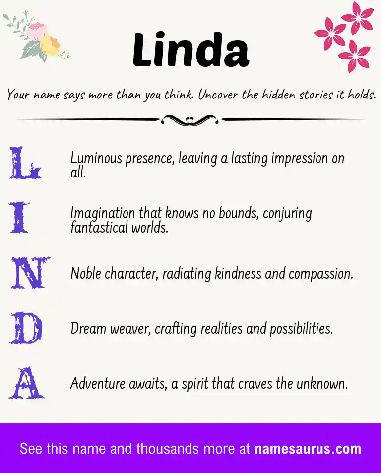 Acrostic poem about Linda.