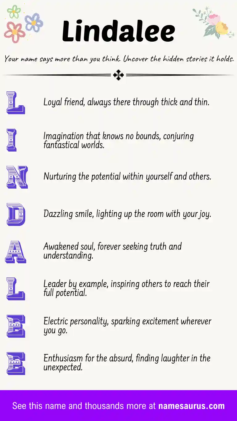 Acrostic poem about Lindalee.