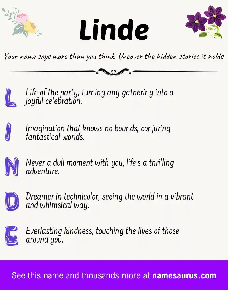 Acrostic poem about Linde.