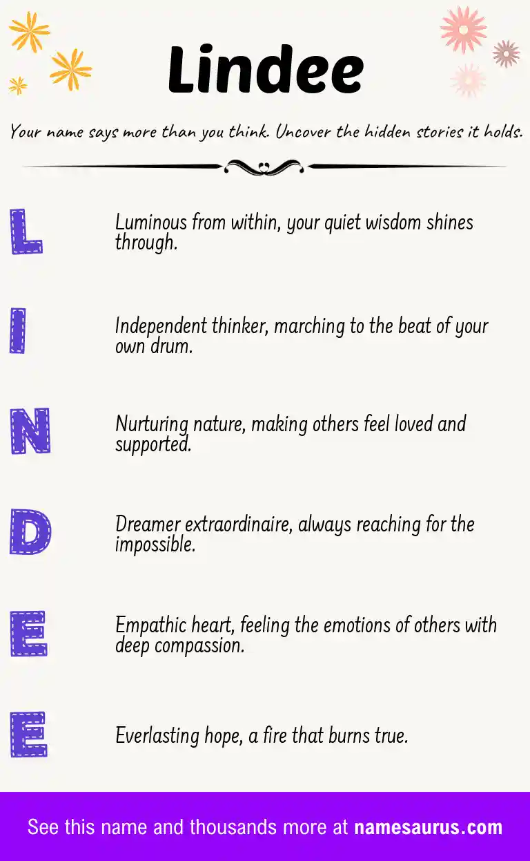 Acrostic poem about Lindee.