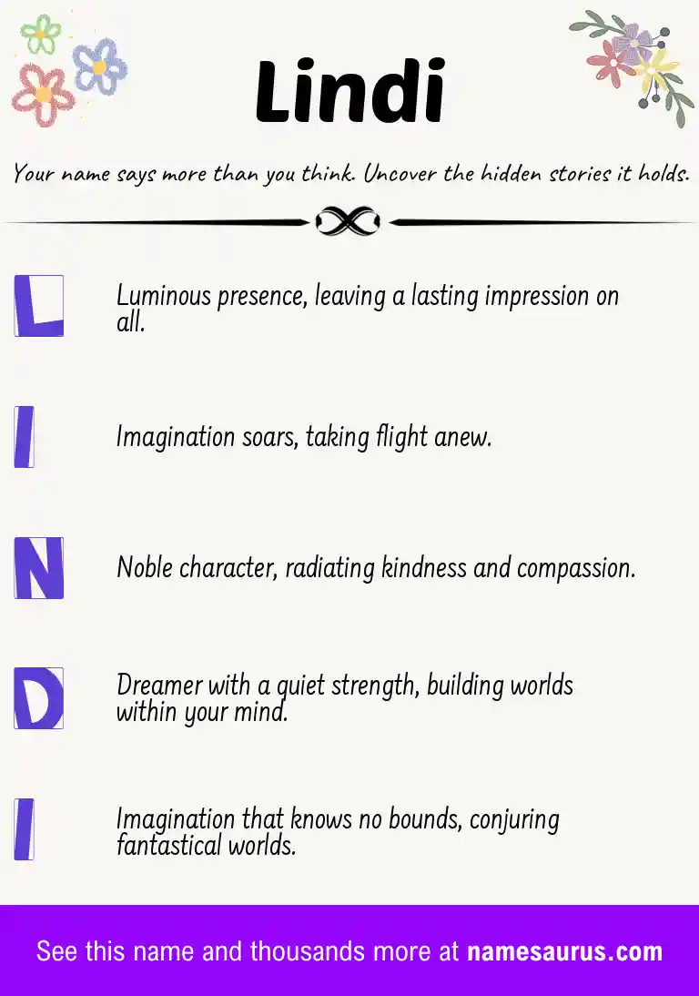 Acrostic poem about Lindi.