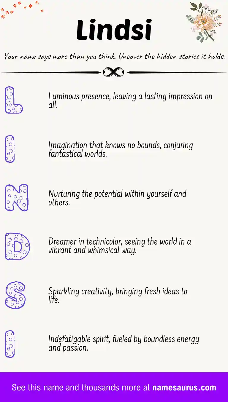 Acrostic poem about Lindsi.
