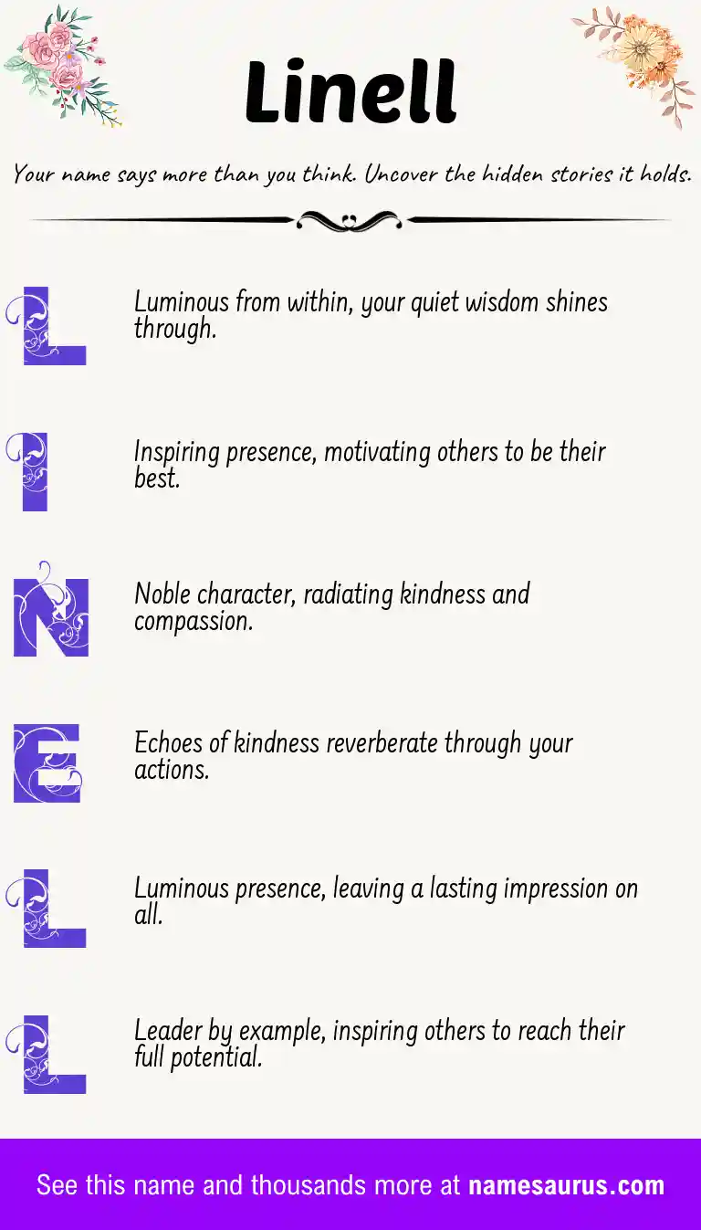 Acrostic poem about Linell.