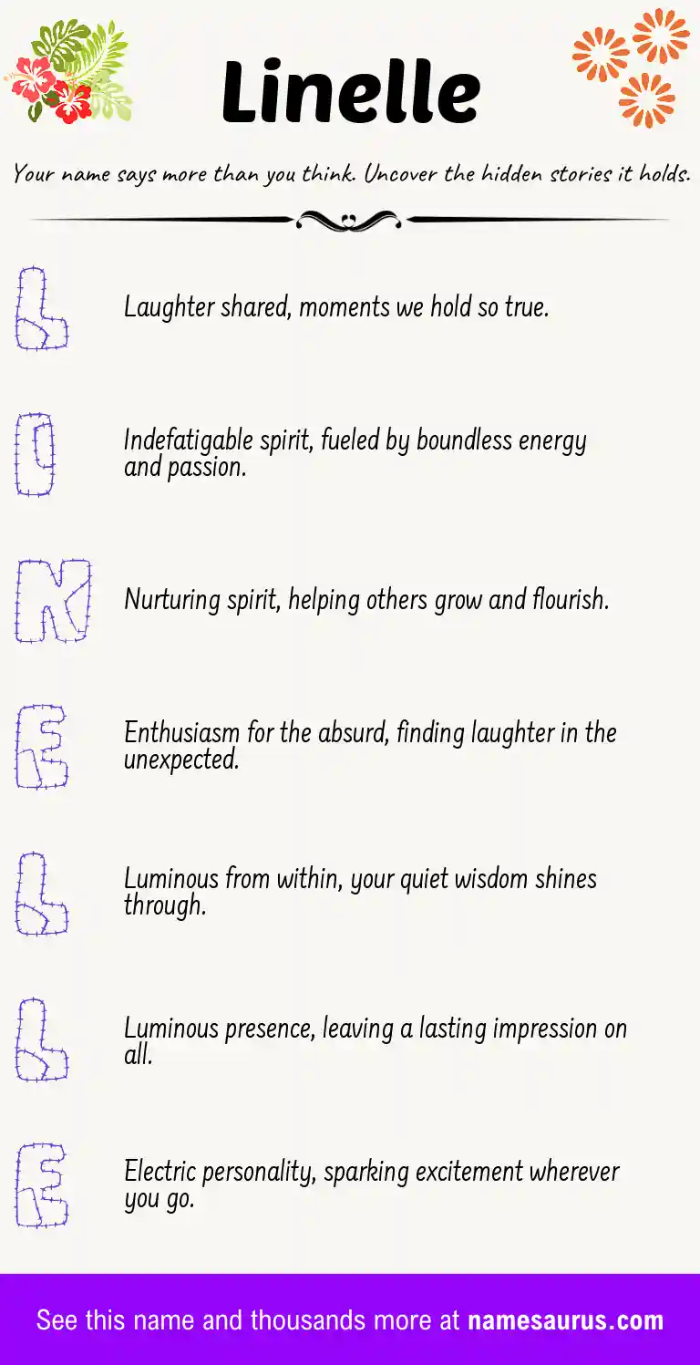 Acrostic poem about Linelle.