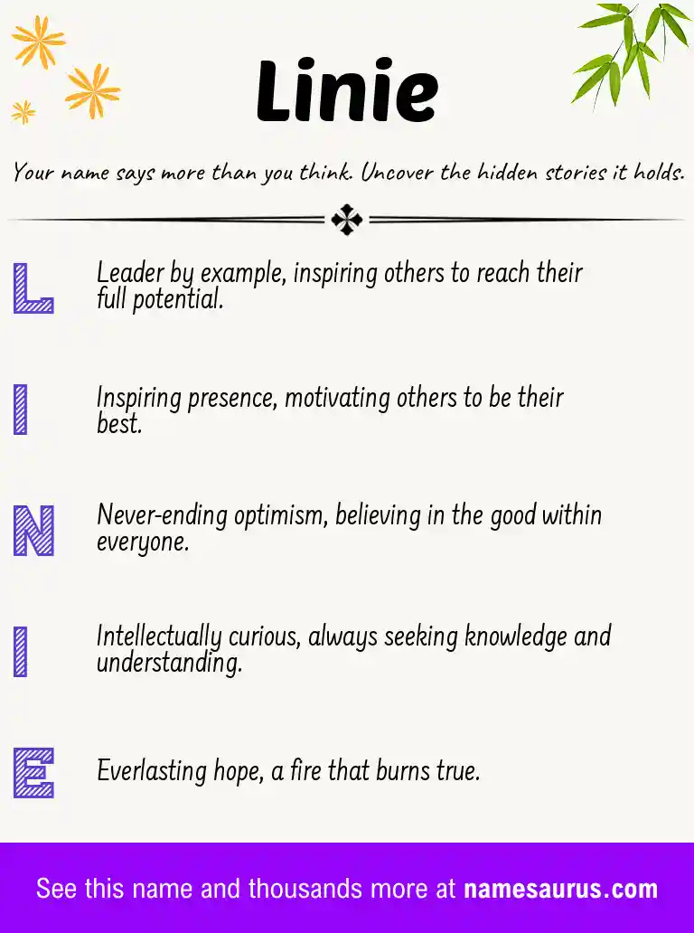 Acrostic poem about Linie.