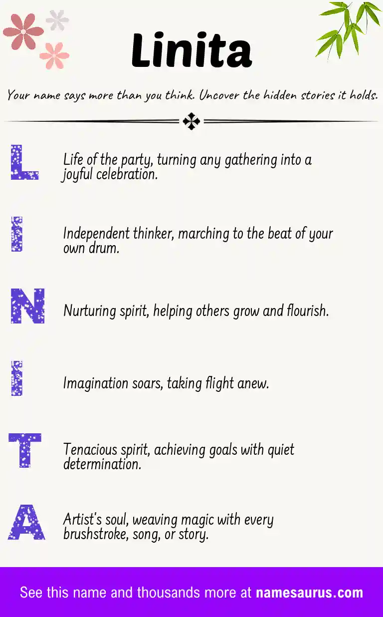 Acrostic poem about Linita.