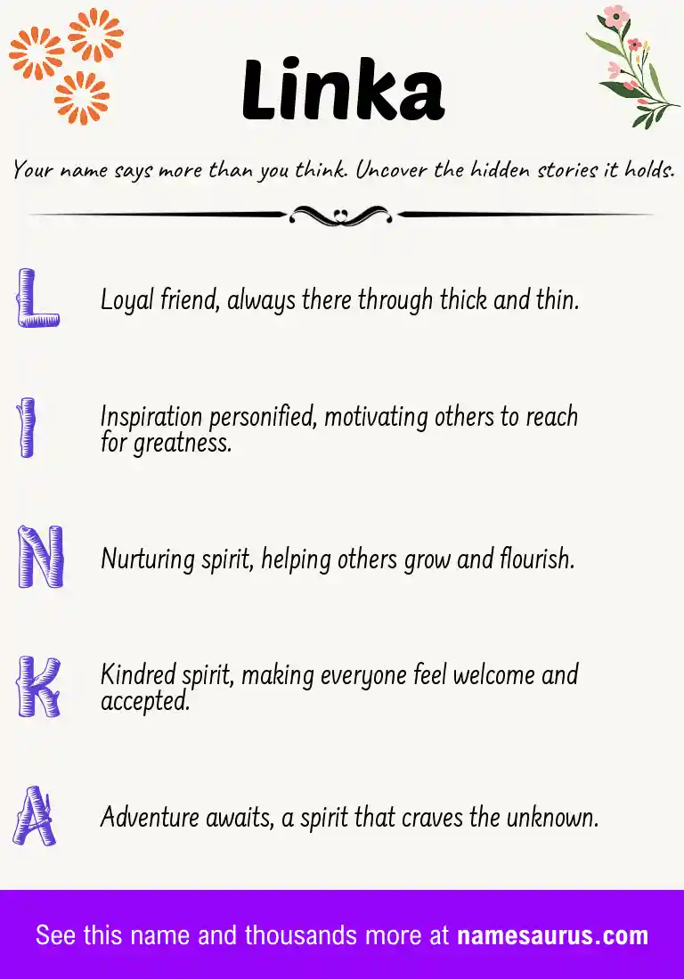 Acrostic poem about Linka.