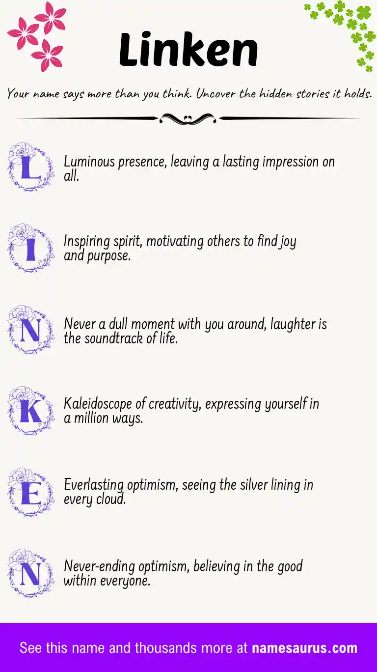 Acrostic poem about Linken.