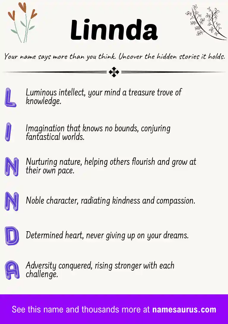 Acrostic poem about Linnda.