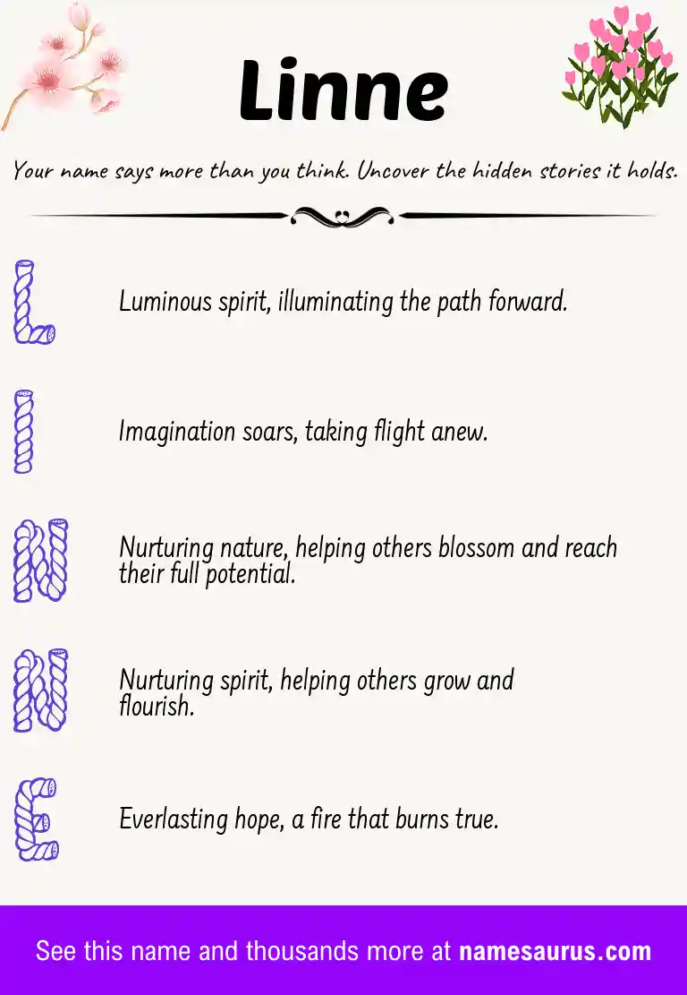 Acrostic poem about Linne.