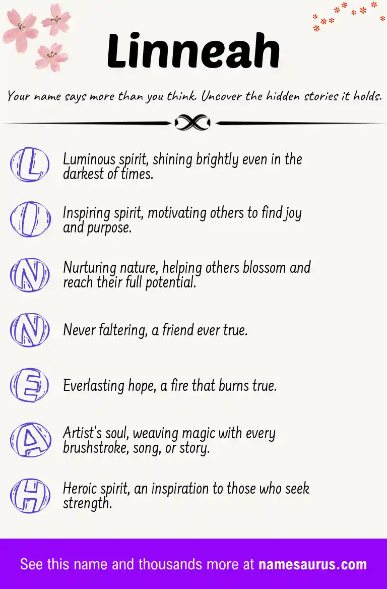 Acrostic poem about Linneah.