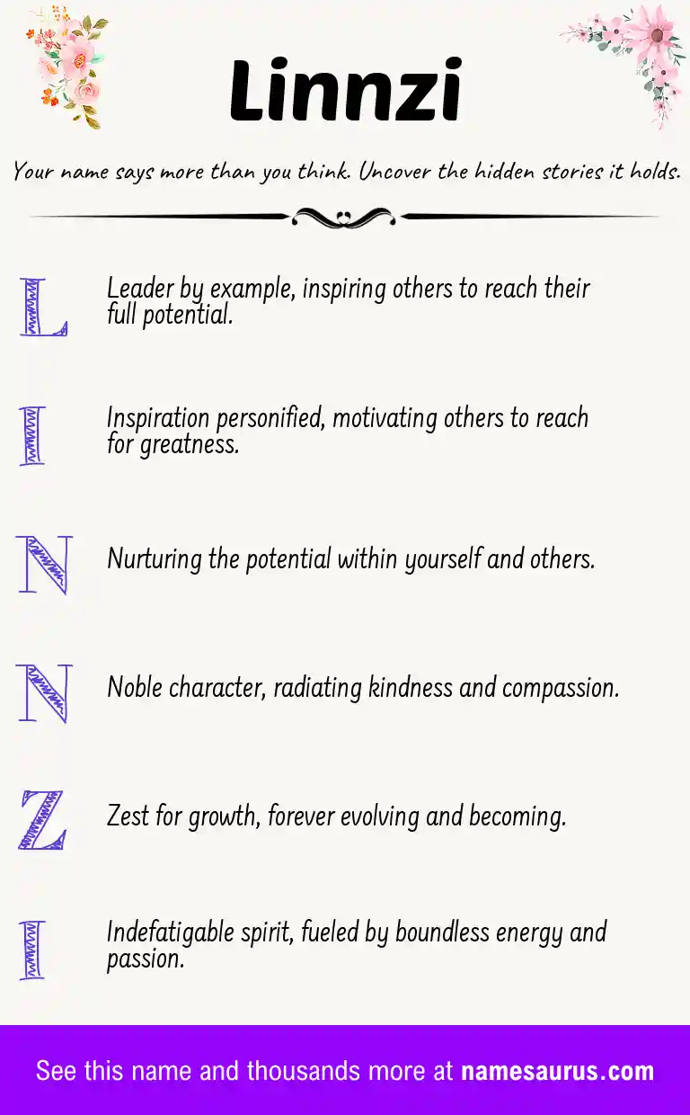 Acrostic poem about Linnzi.