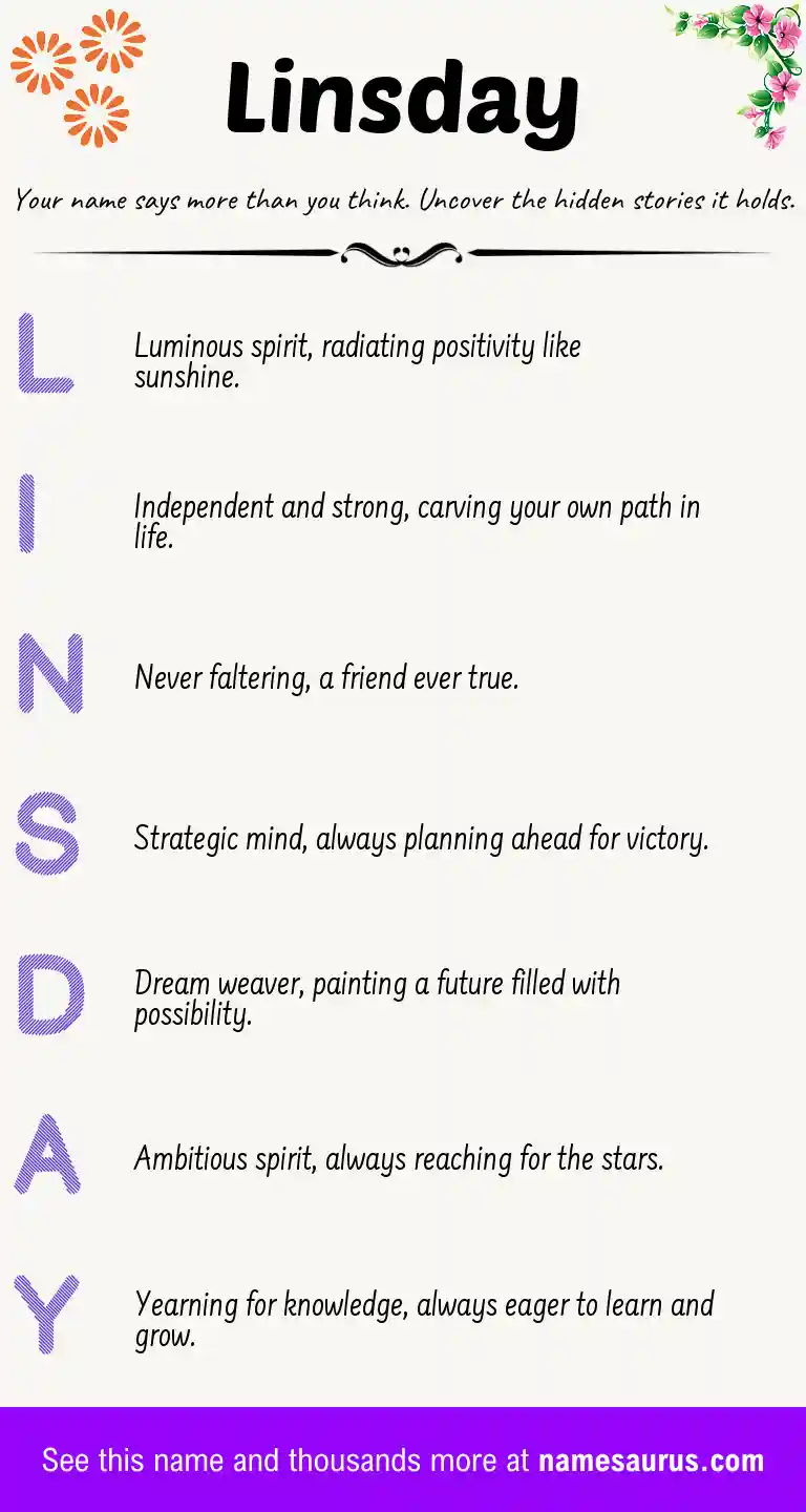 Acrostic poem about Linsday.