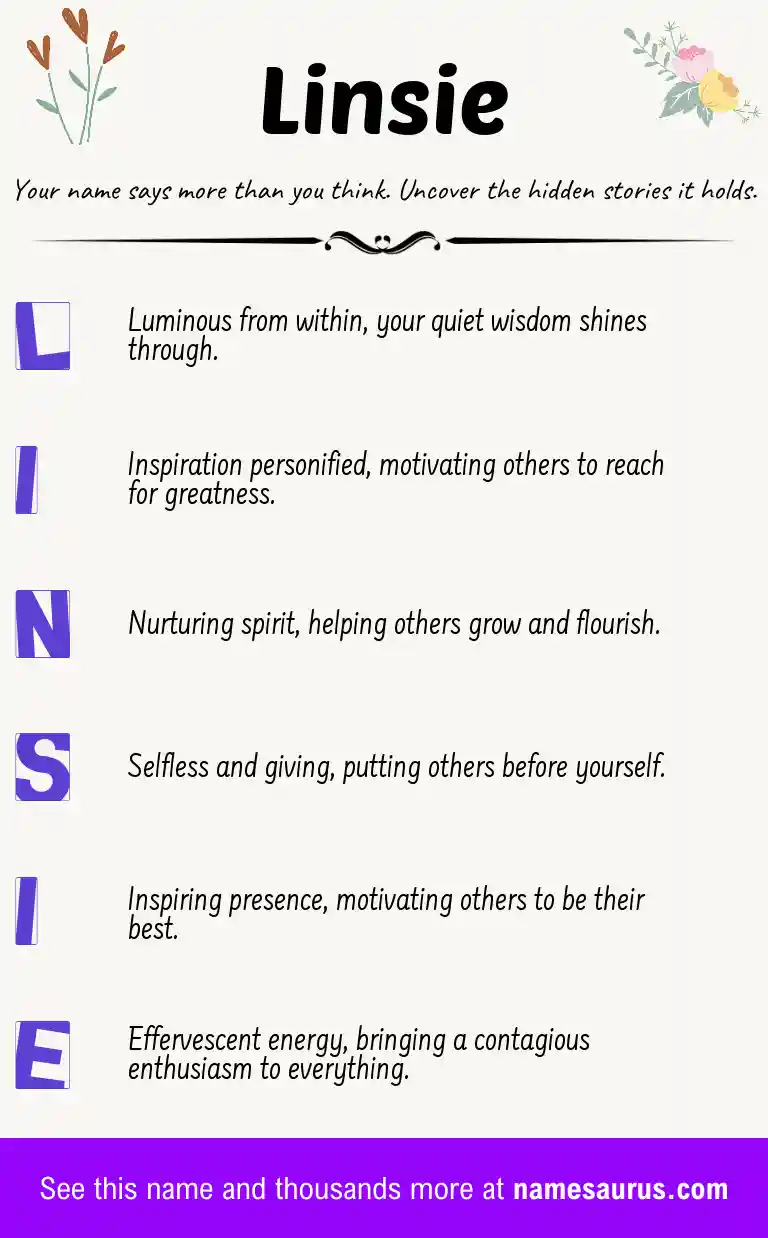 Acrostic poem about Linsie.