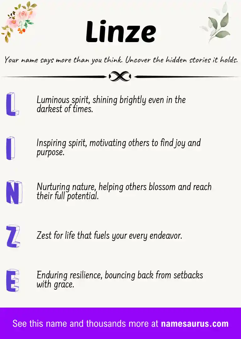 Acrostic poem about Linze.