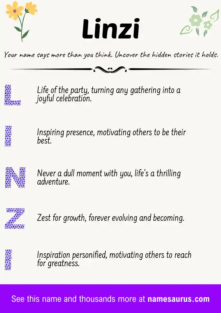 Acrostic poem about Linzi.
