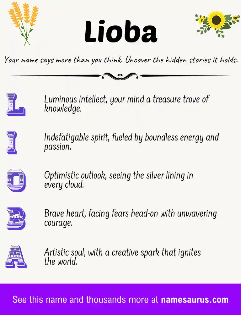 Acrostic poem about Lioba.