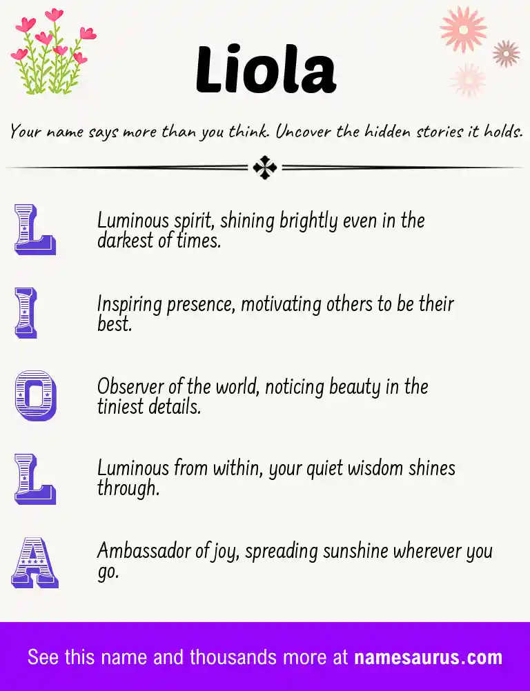 Acrostic poem about Liola.