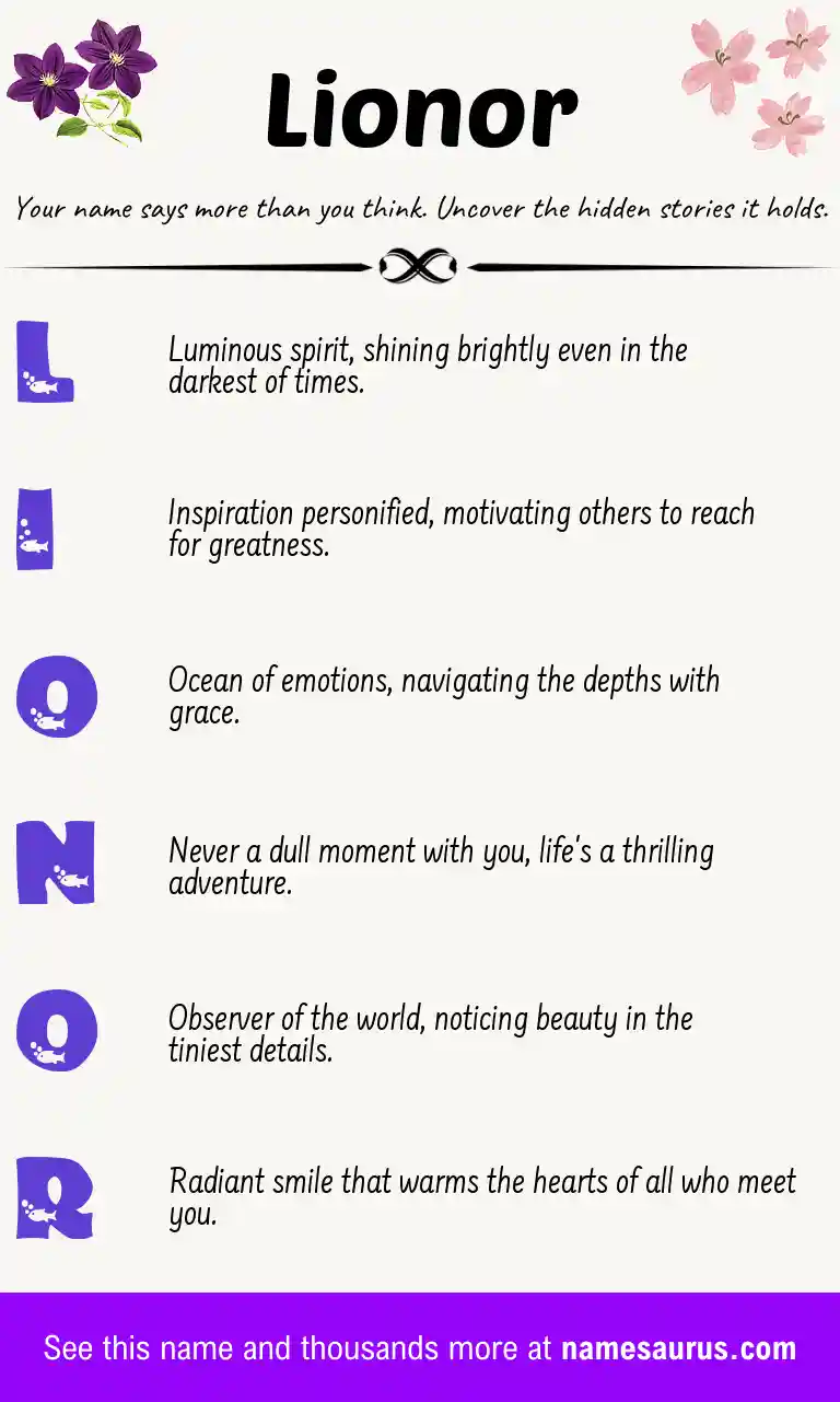 Acrostic poem about Lionor.
