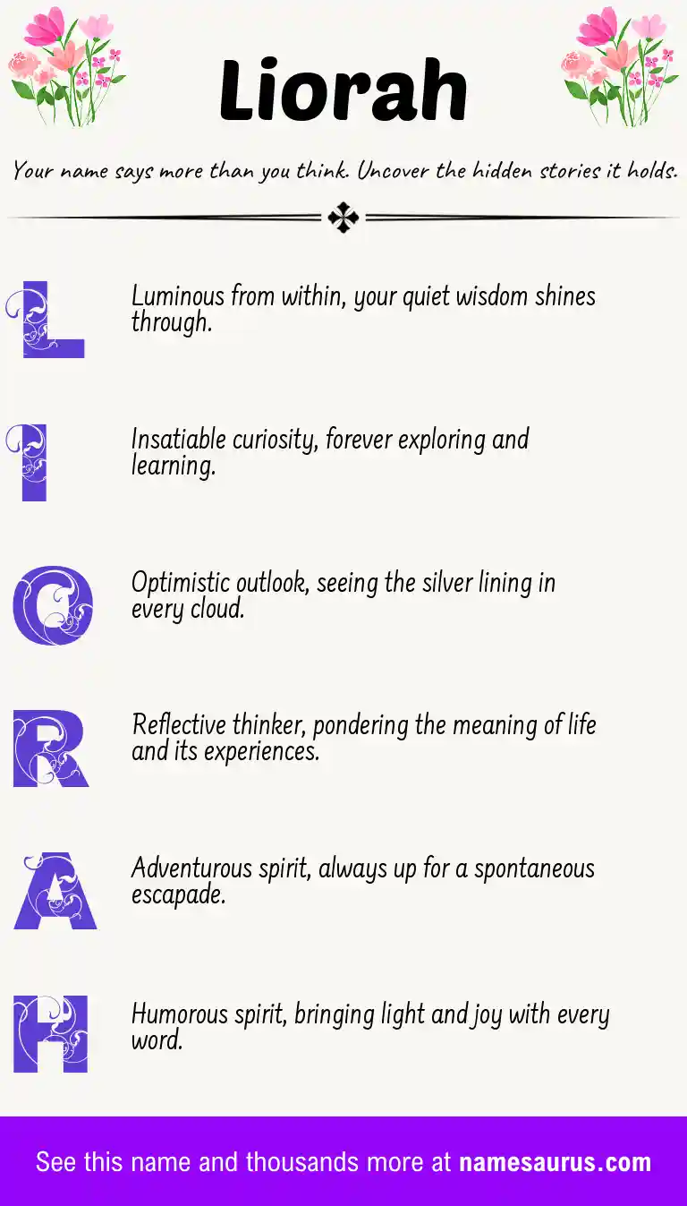 Acrostic poem about Liorah.