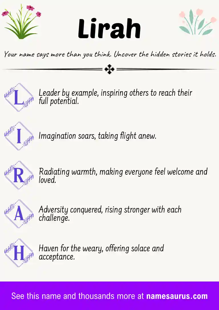 Acrostic poem about Lirah.