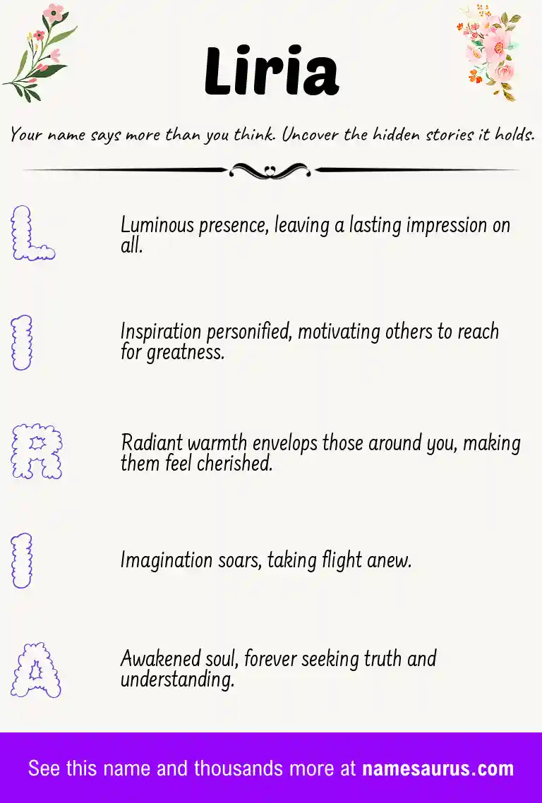 Acrostic poem about Liria.