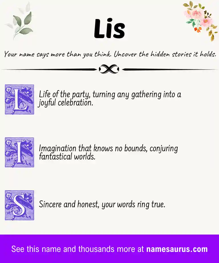 Acrostic poem about Lis.