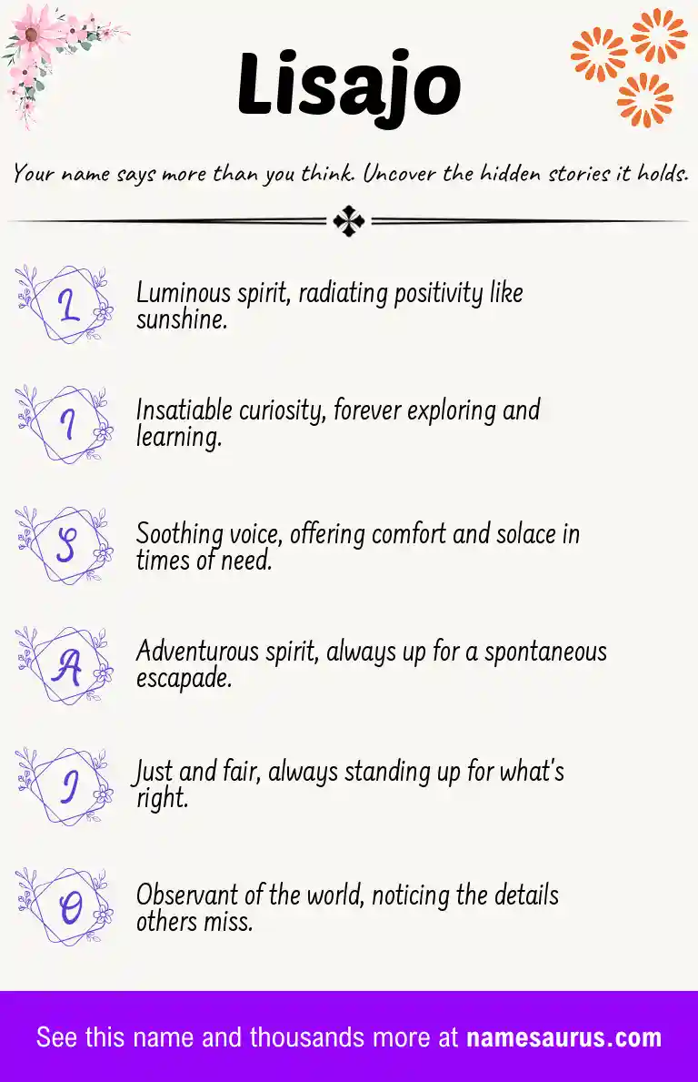 Acrostic poem about Lisajo.