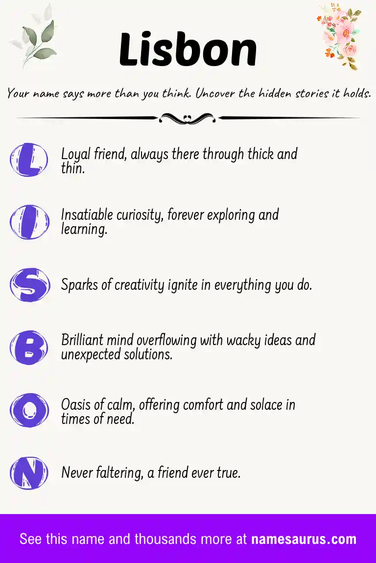 Acrostic poem about Lisbon.