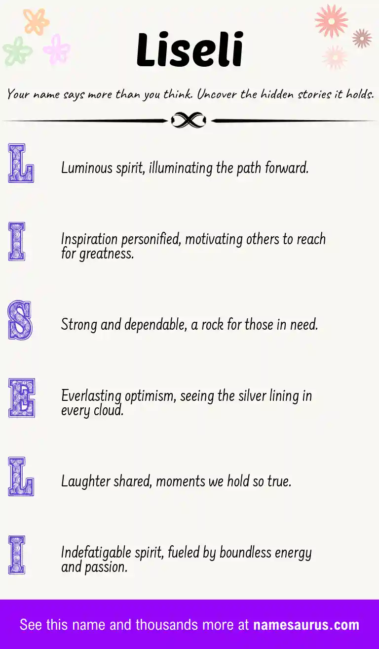 Acrostic poem about Liseli.