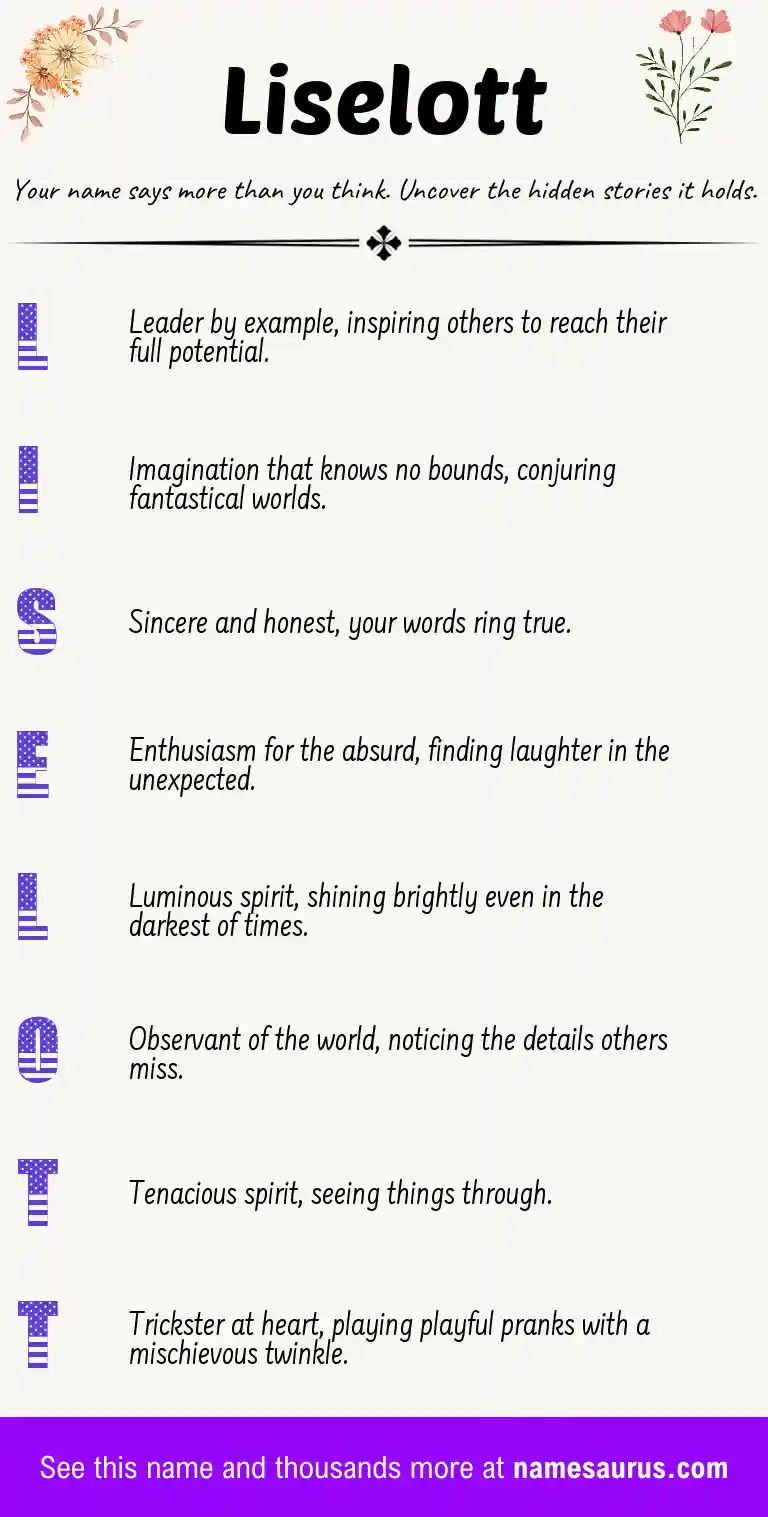 Acrostic poem about Liselott.