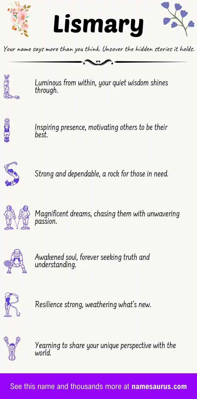 Acrostic poem about Lismary.