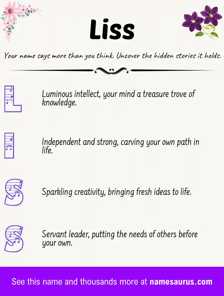 Acrostic poem about Liss.