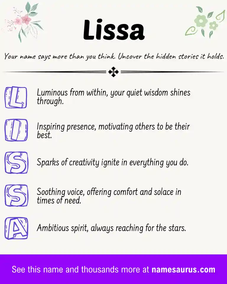 Acrostic poem about Lissa.