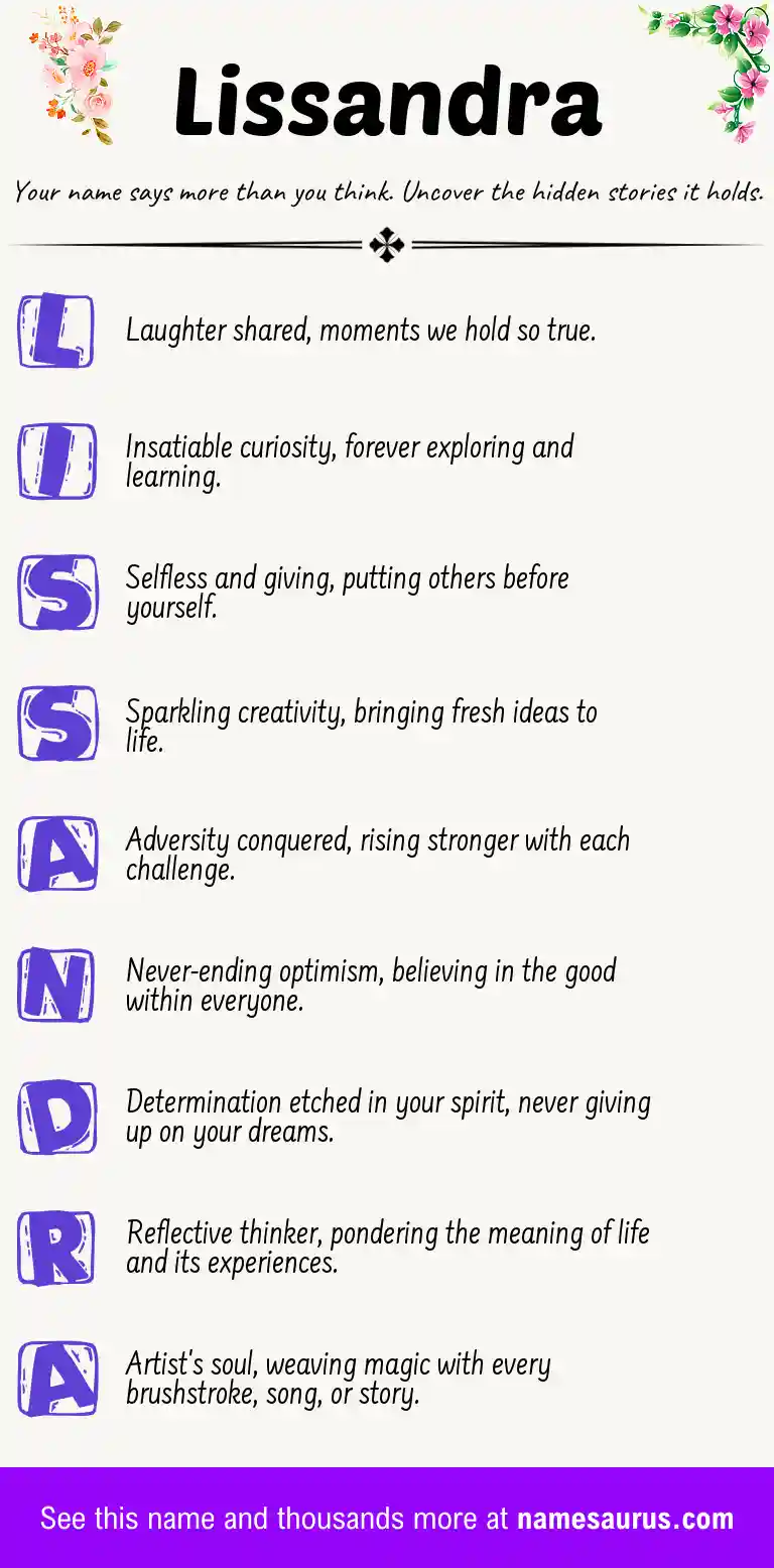 Acrostic poem about Lissandra.