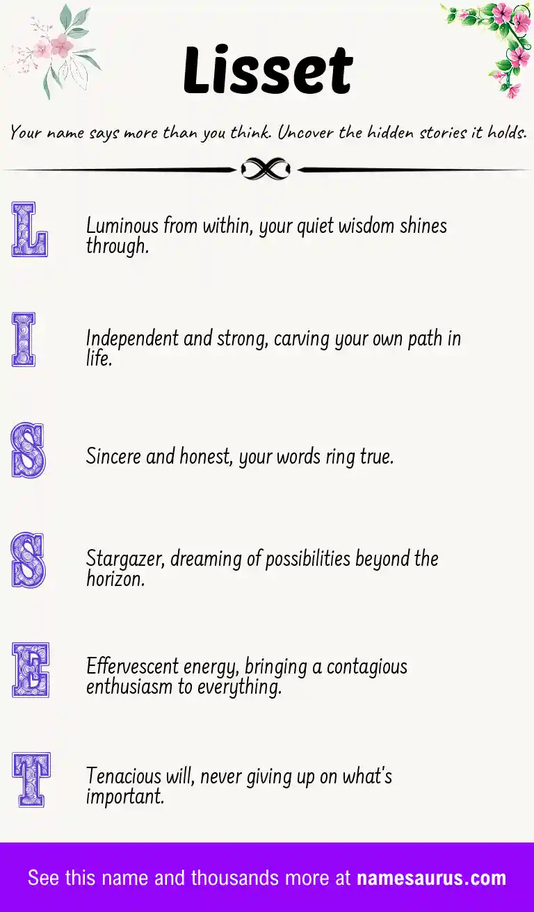 Acrostic poem about Lisset.