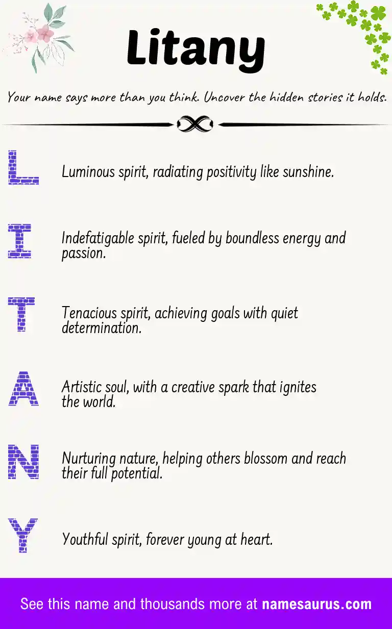 Acrostic poem about Litany.