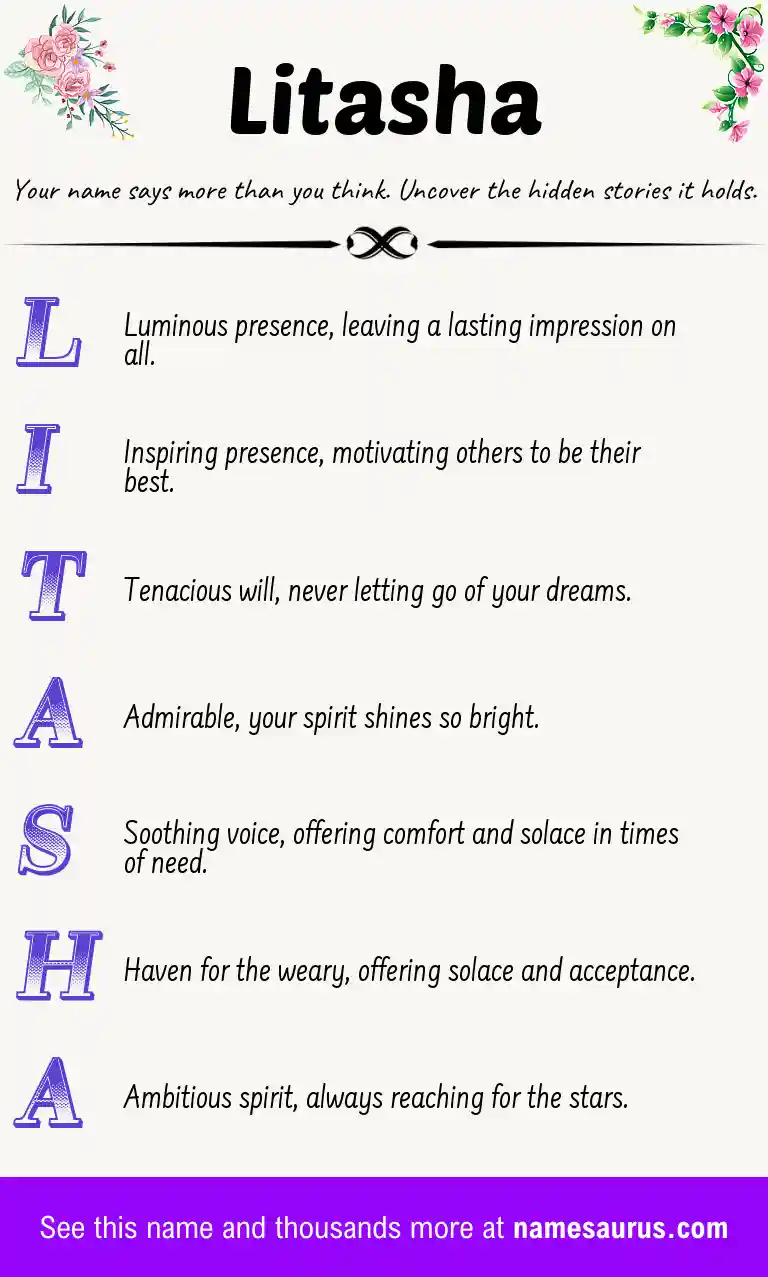 Acrostic poem about Litasha.