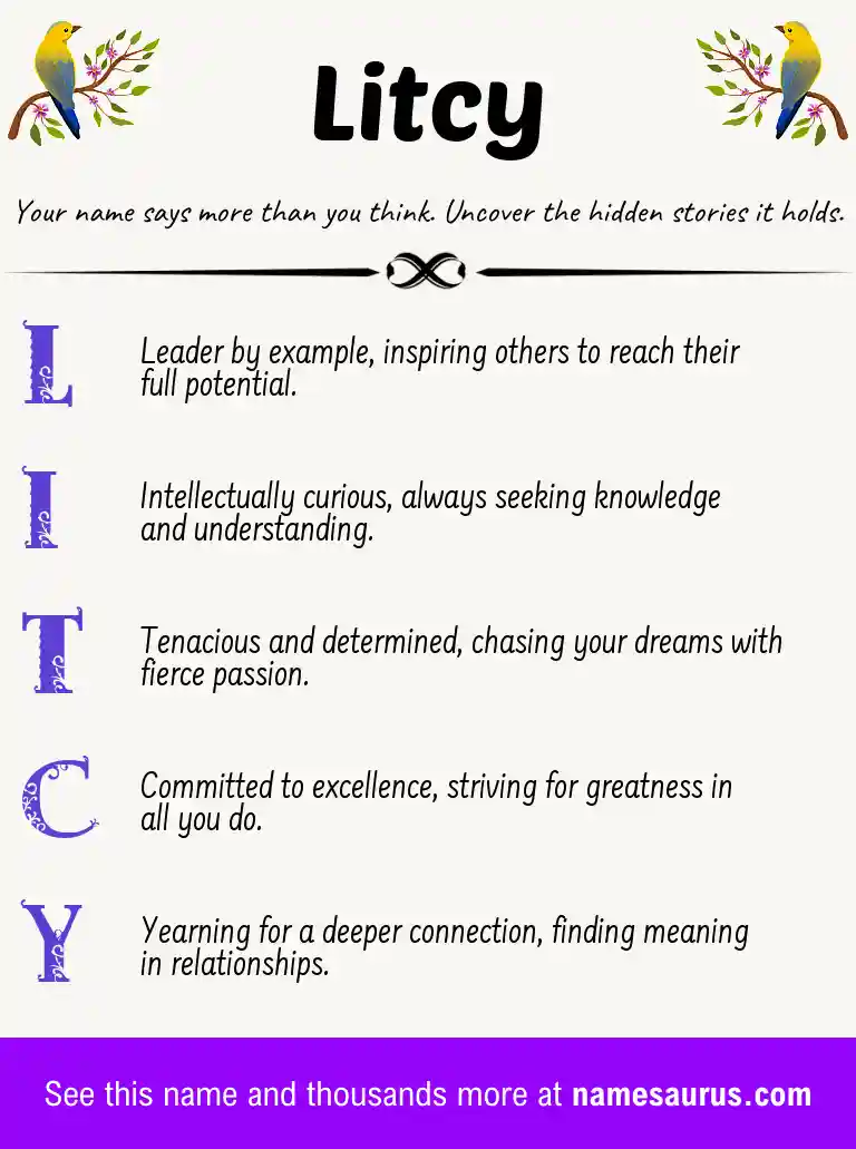 Acrostic poem about Litcy.