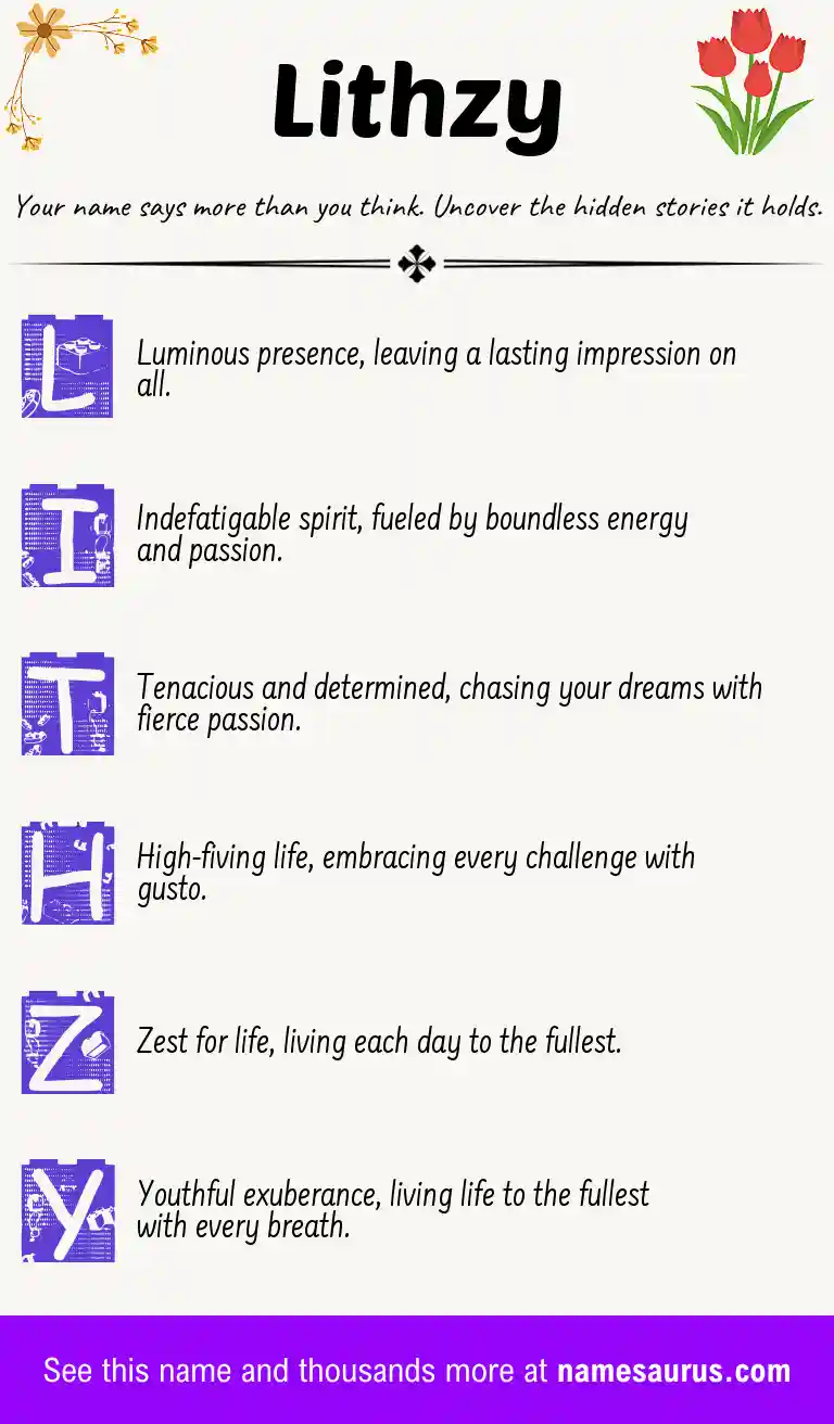 Acrostic poem about Lithzy.