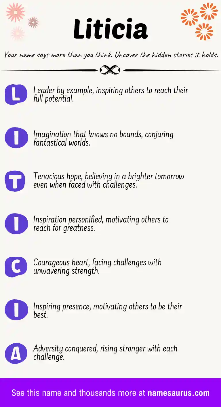 Acrostic poem about Liticia.