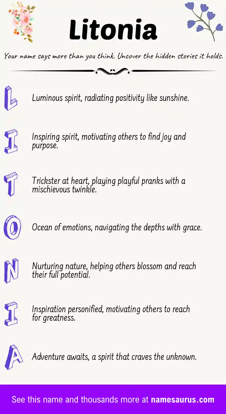 Acrostic poem about Litonia.