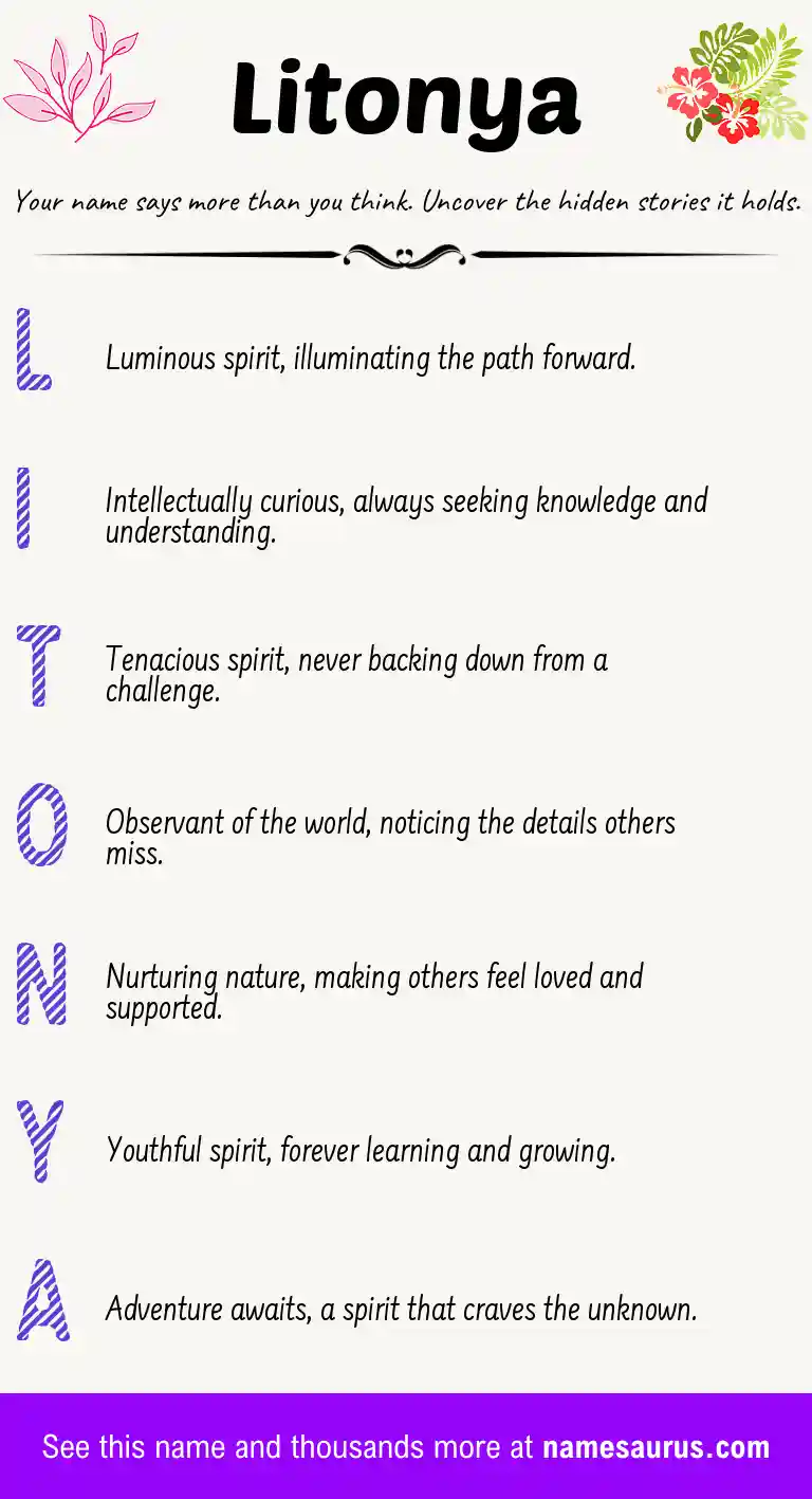 Acrostic poem about Litonya.