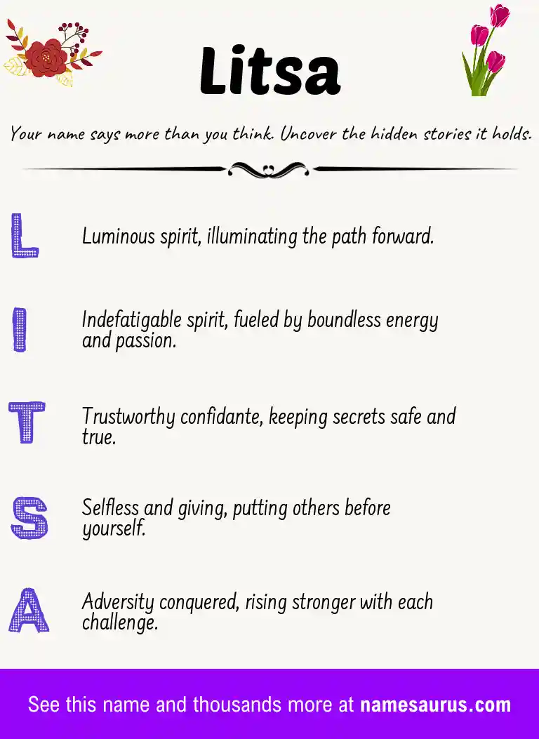 Acrostic poem about Litsa.