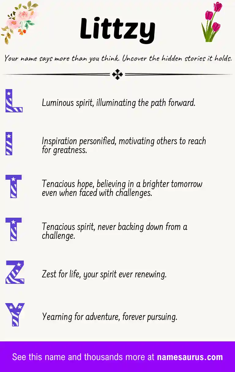 Acrostic poem about Littzy.