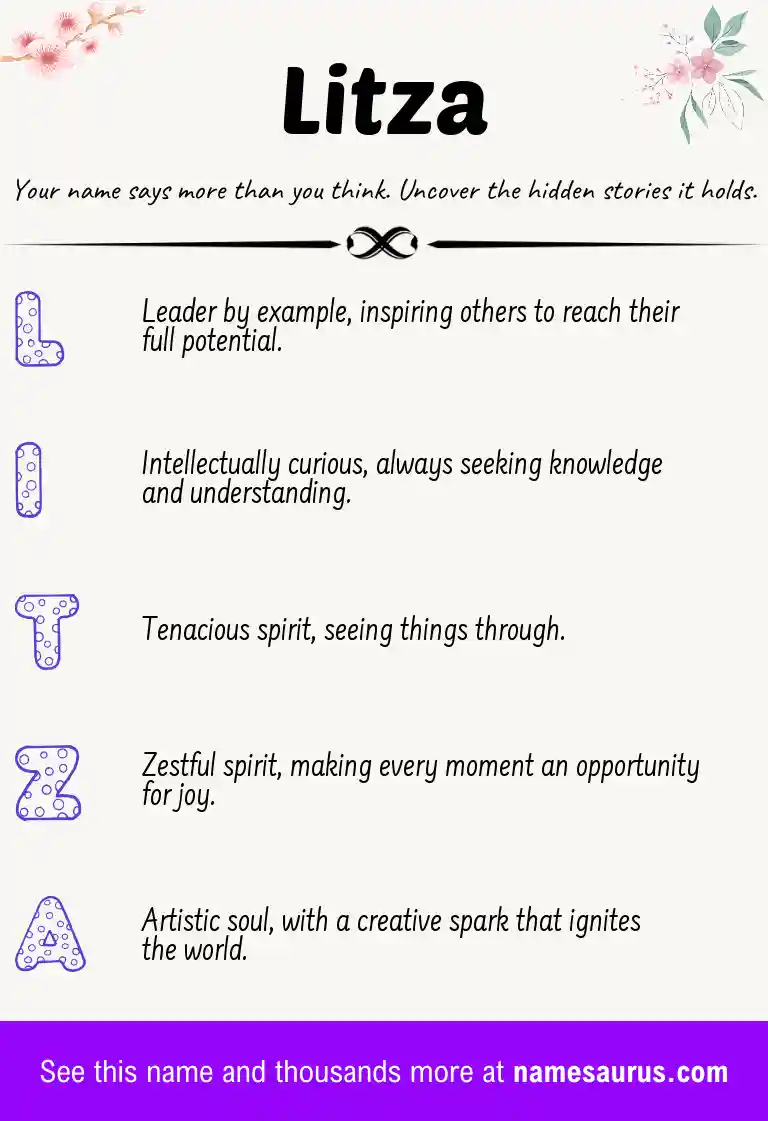 Acrostic poem about Litza.
