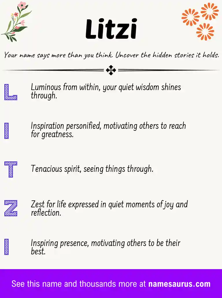 Acrostic poem about Litzi.